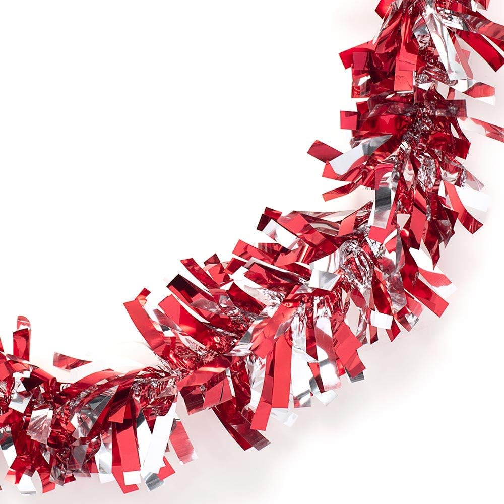 Anderson's Red & Silver Metallic Tinsel Twist for Trailer Or Golf Cart, 4 inches Wide x 25 ft Long