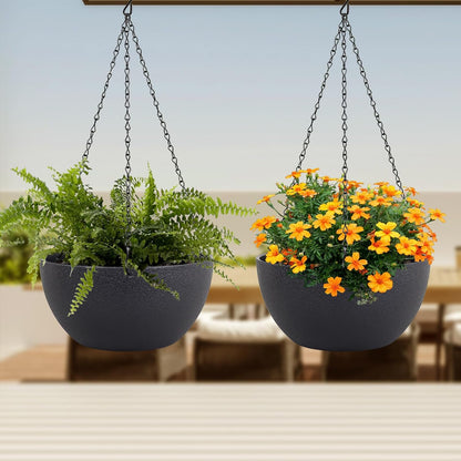 8 inch Small Hanging Planters Plant Pots for Indoor Outdoor Plants, 2 Pack Hanging Flower Pots with
