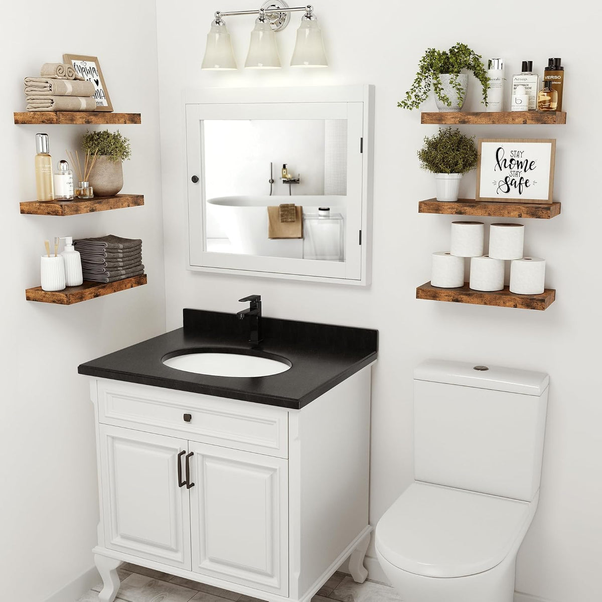 Floating Shelves for Wall, 16 inchs x 6.7” deep x 1.4” Bathroom Shelf Bedroom, Living Room