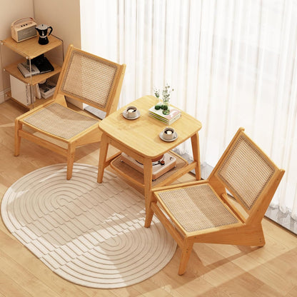 Rattan Accent Chair for Living Room, Mid Century Side Chair, Comfy Bamboo Chairs for Bedroom
