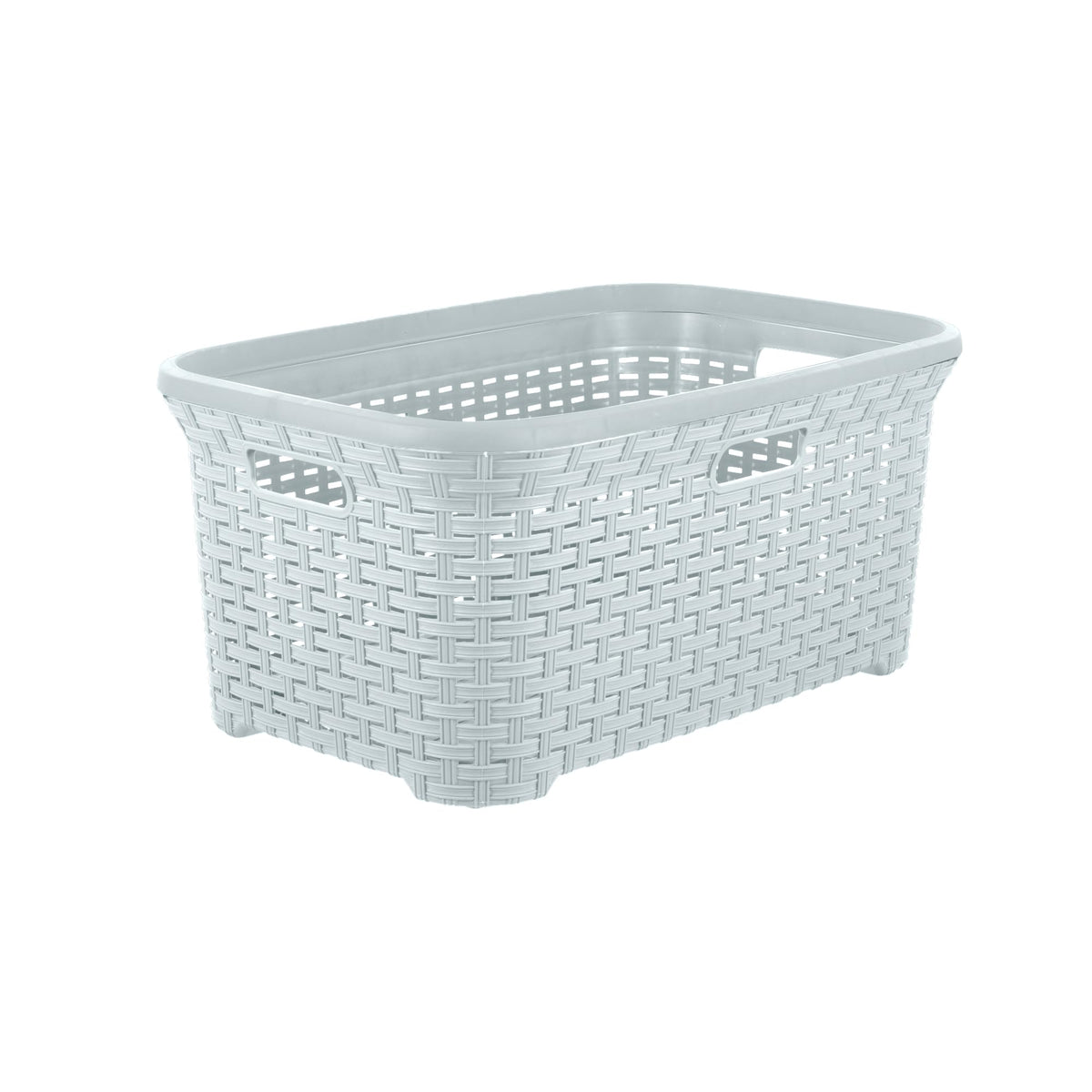 Designed Laundry Basket Plastic Storage Hamper Basket, White Smoke Cloths Basket Organizer with