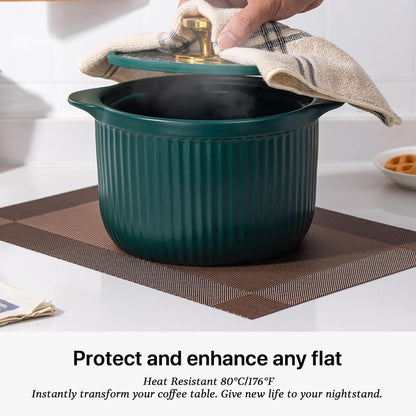 LEXMORE PlaceMats Set of 12 Vinyl/Plastic Woven Place Mats for Kitchen Table Indoor/Outdoor