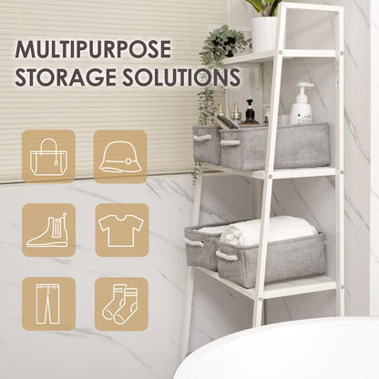 TheWarmHome Storage Bins for Shelves - 11.8x7.9x5.2 inch Grey Small Storage Baskets for Organizing