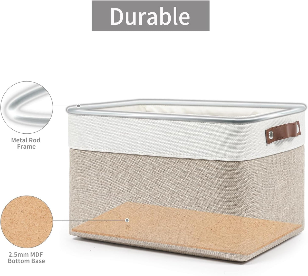 Storage Bins Large Fabric Storage Baskets for Shelves 3 Pack, Decorative Linen Closet Baskets with
