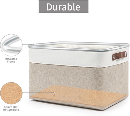 Storage Bins Large Fabric Storage Baskets for Shelves 3 Pack, Decorative Linen Closet Baskets with