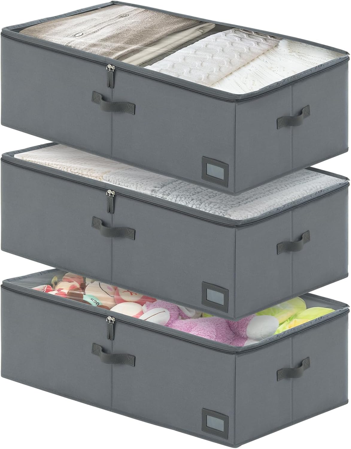 10-Inch Under Bed Organizer, Large Under Bed Storage Container, Underbed Storage Box for Seasonal