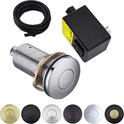 BESTILL Garbage Disposal Air Switch Kit - UL Listed, Brass 3.6" Long Push Button for Waste