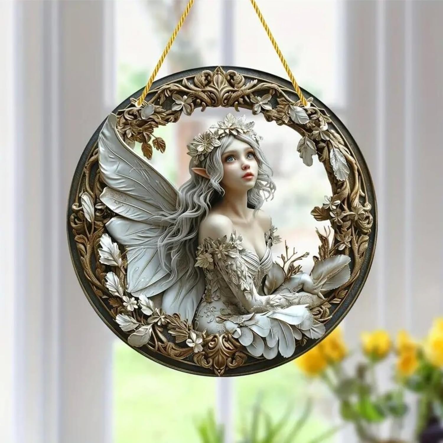 Flower Fairy Garden Decorations Angel Wing Christmas Halloween Deco Statue Art Elf Sculpture