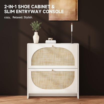 Nicetree Shoe Cabinet Storage for Entryway Slim 9.5" Freestanding Floor Base Shoe Storage Cabinet