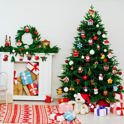 YUJUN 36pcs Mini Resin Ornaments Set - Christmas Tree Decoration, Small Miniature Figurines for