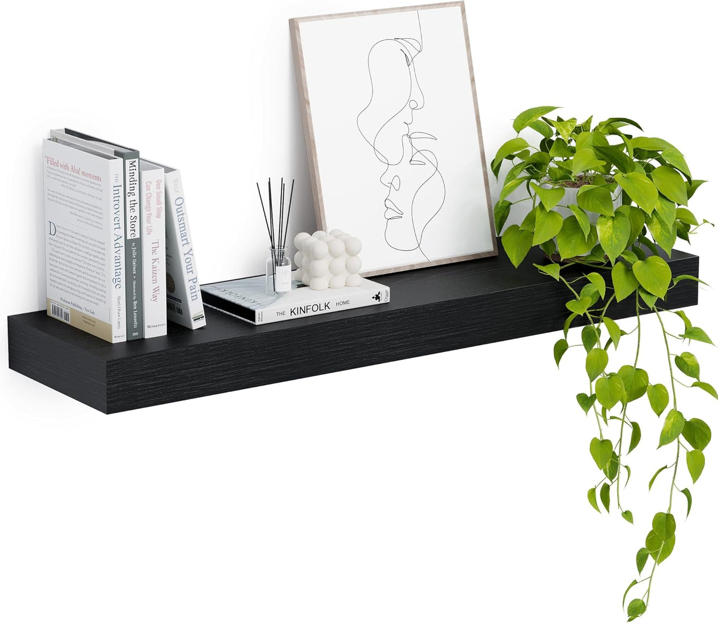 Heimlove 12" Deep Floating Shelves, 36 x 12 Inch Wall Mounted Long Floating Shelf with Invisible