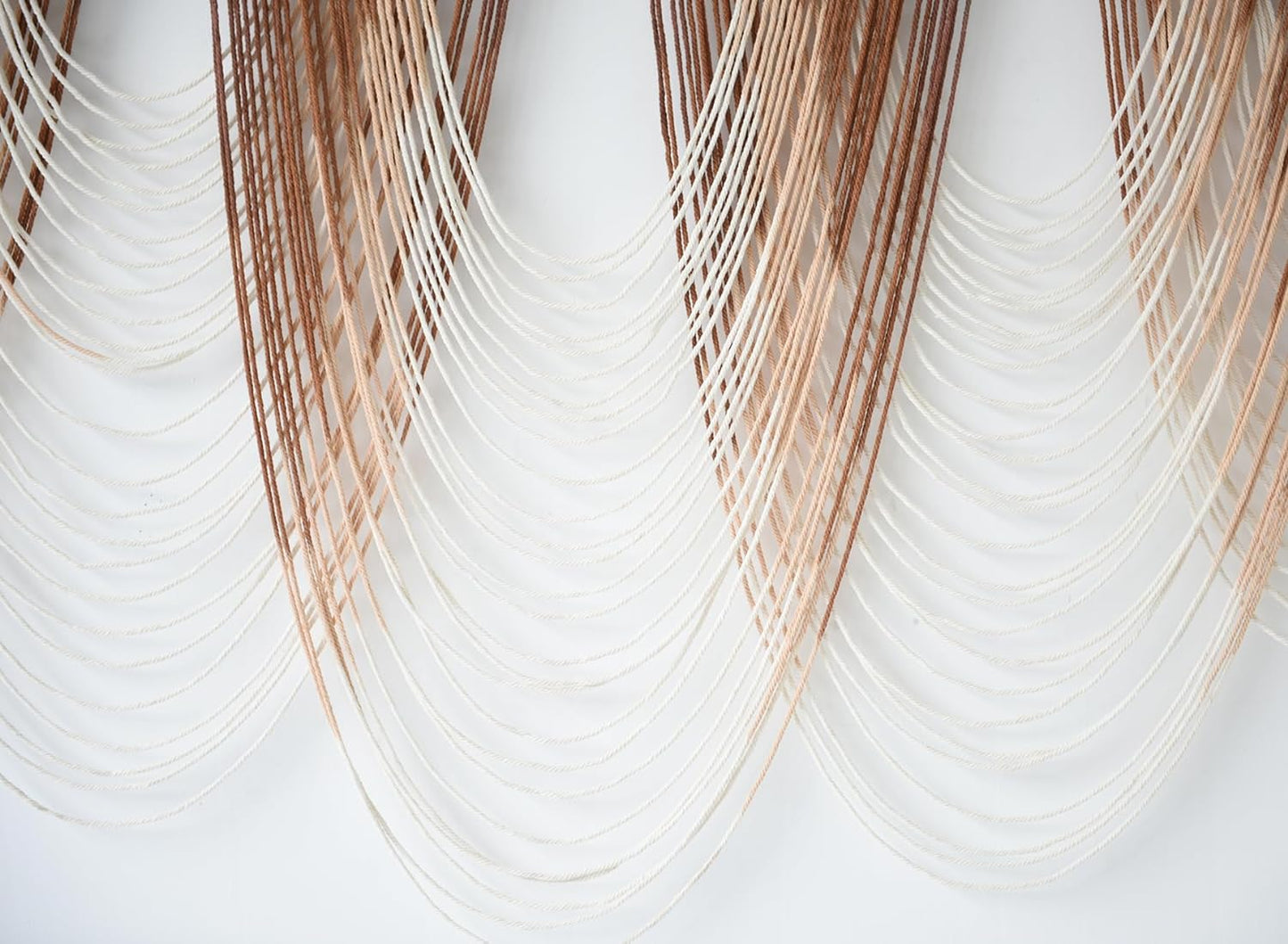 IOWER Macrame Wall Hanging Brown Dip-Dyed Large Macrame Wall Decor For Living Room Boho Fiber Art
