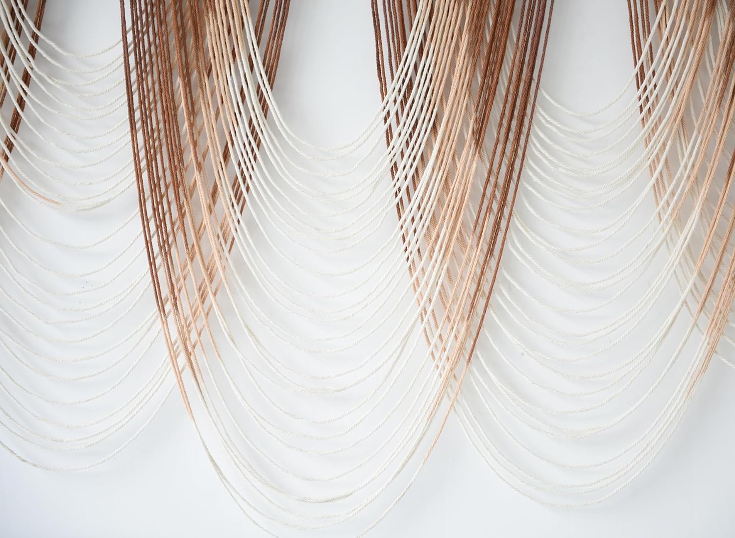 IOWER Macrame Wall Hanging Brown Dip-Dyed Large Macrame Wall Decor For Living Room Boho Fiber Art