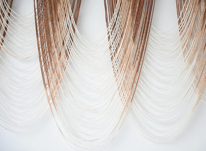 IOWER Macrame Wall Hanging Brown Dip-Dyed Large Macrame Wall Decor For Living Room Boho Fiber Art