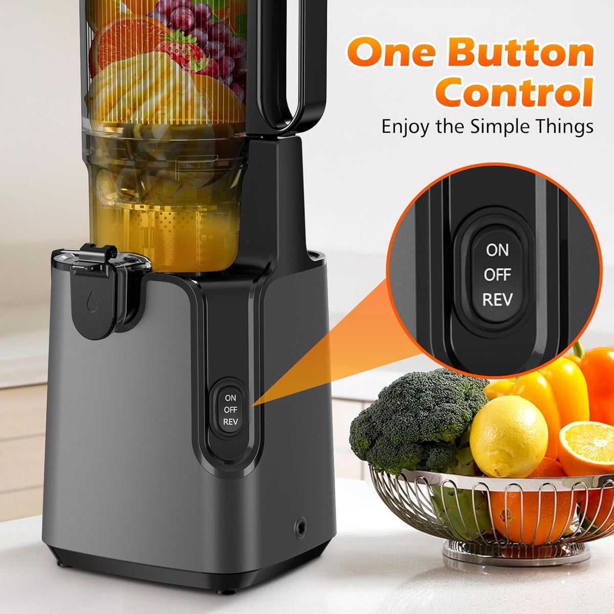 Juicer Machines with 5.4" Large Feed Chute, 400W Cold Press Juicer for Whole Vegetables and Fruits