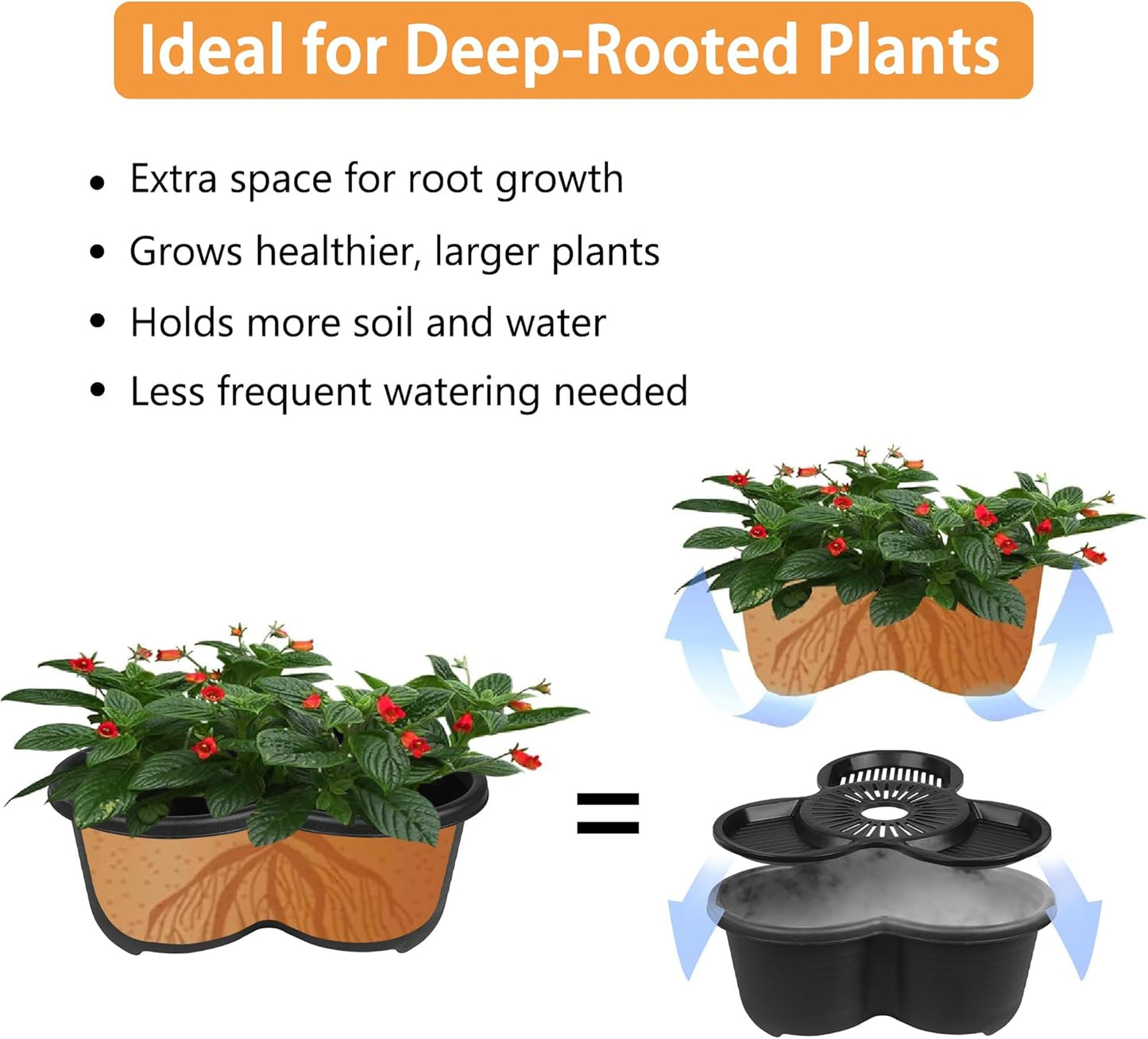 VECELO 5 Tier Vertical Garden Planter, Self Watering Stackable Planters with Wheels for