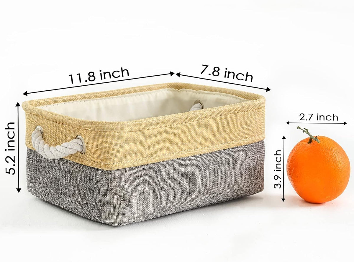 TheWarmHome Small Storage Bins Basket - Small Storage Baskets for Organizing Shelves, Fabric