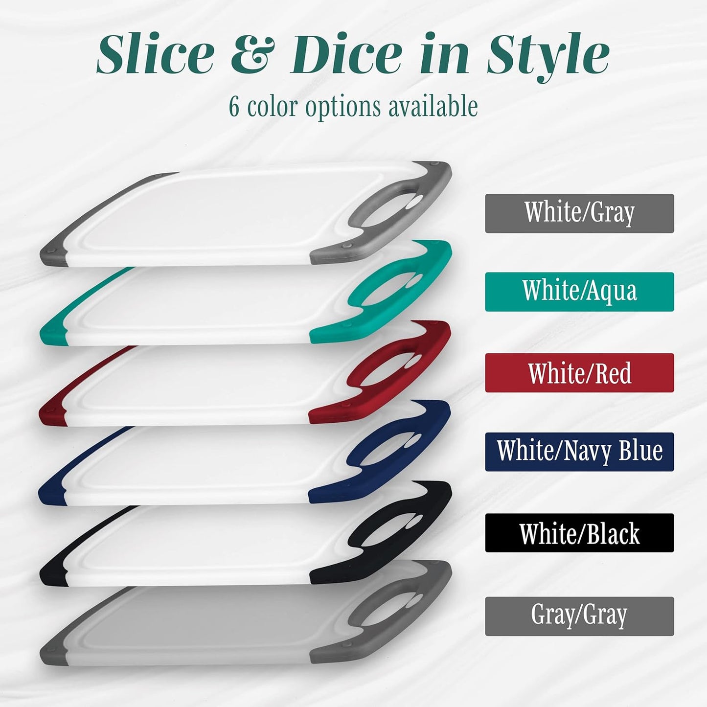 Cutting Boards for Kitchen - BPA-Free Chopping Board - Different Sizes & Non Slip Handles