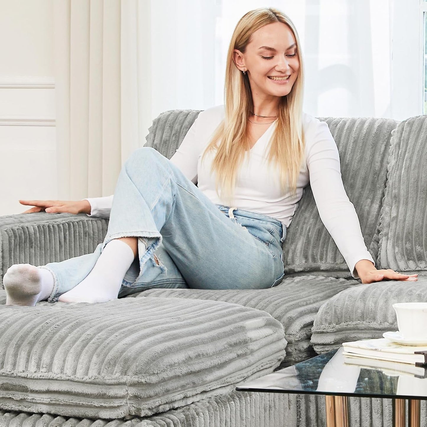 Belffin Modular Sectional Sofa with Sleeper Sofa, Oversized Cloud Couch with Extra Deep Seat