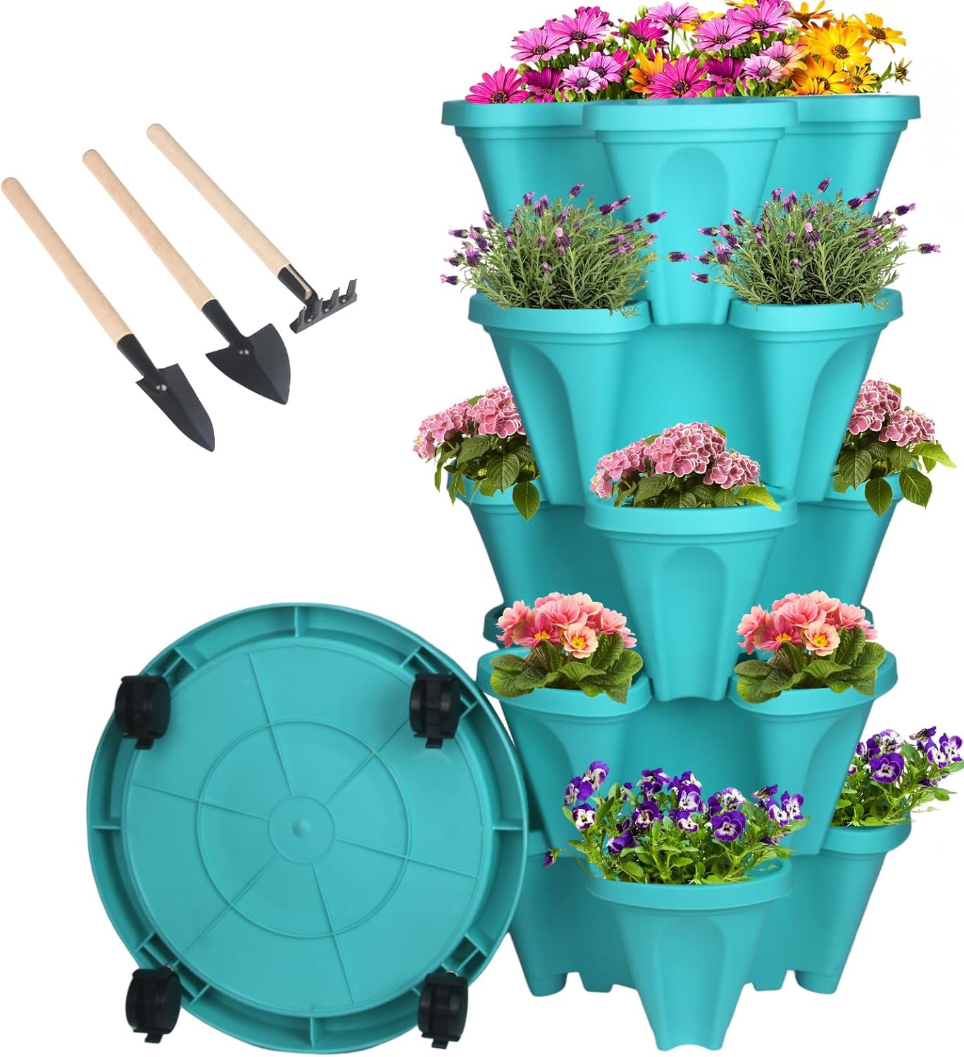 Vertical Planter 5 Tier Stackable Planters Garden Planters Strawberry Herb Flower and Vegetable