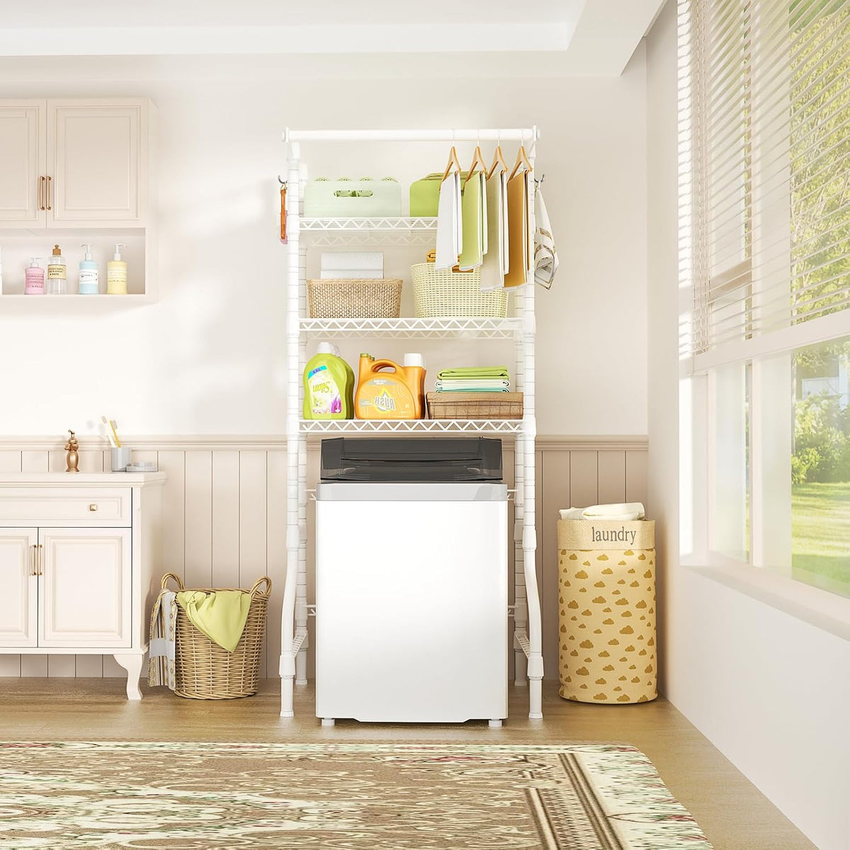 Ulif U11 Medium Over Washer and Dryer Shelves, 3 Tiers Laundry Room Storage and Organizer Standing