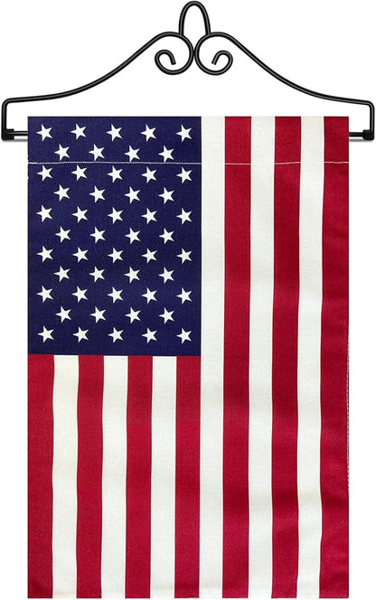 TOPFLAGS Garden Flag Holder with American Flag Garden Flag Banner Hanger for Wall Outside Yard
