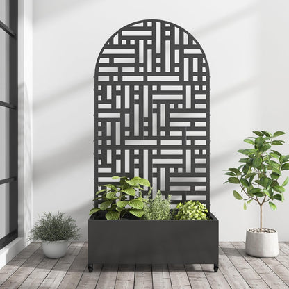 Casaphoria Metal Raised Garden Bed with Trellis and Wheels, 72"x35"x16" Arched Planter Box for