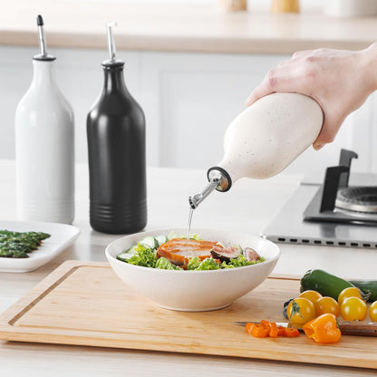 vancasso 20 Oz Ceramic Olive Oil Dispenser Bottle, Bottle Dispenser with Spout and Funnel for