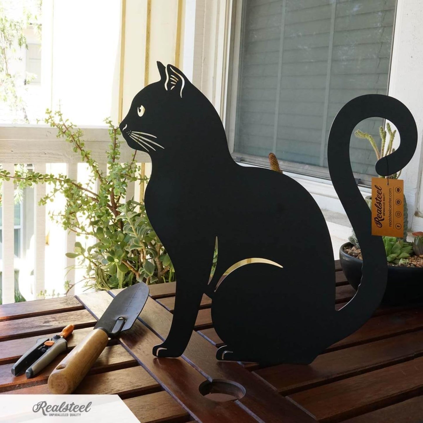 RealSteel I 3 Pack Steel Cat Garden Decor I Outdoor Yard Decorations I Gift for Cat Lovers I Lawn
