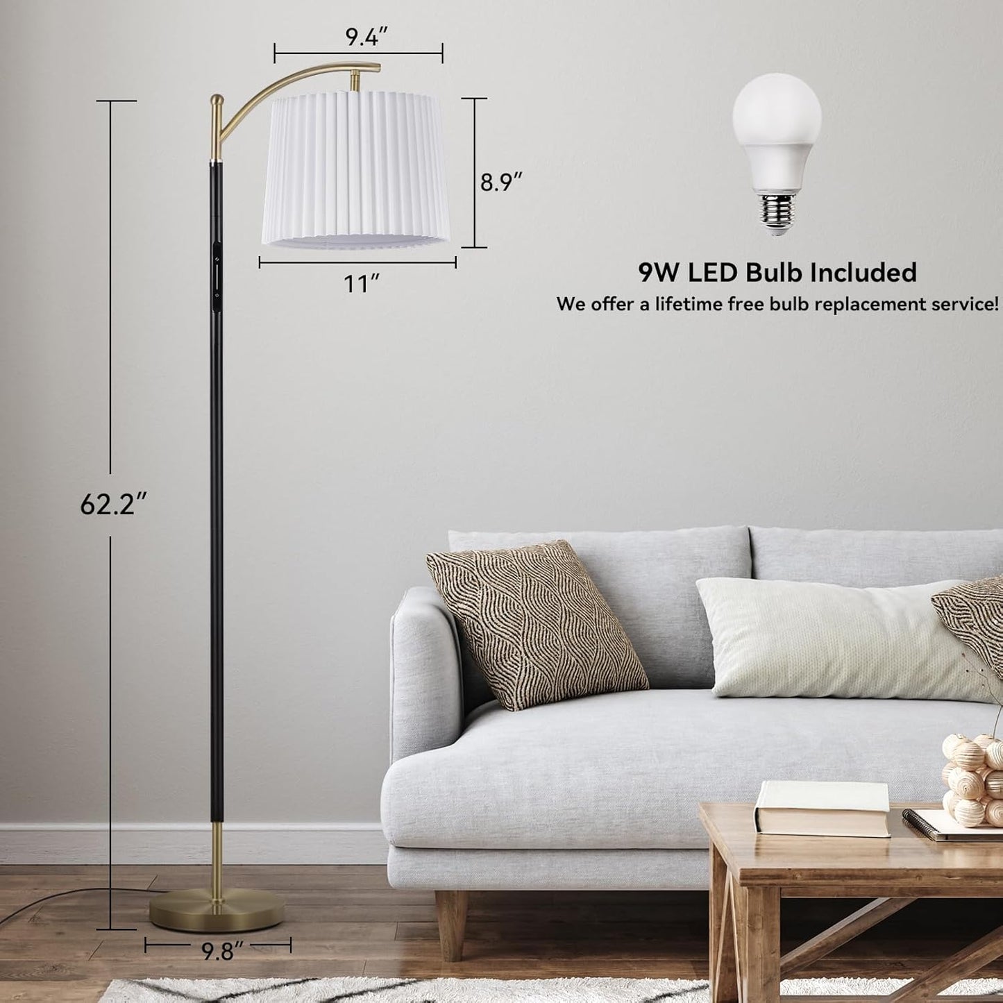 Floor Lamp, LED Floor Lamp with APP & Remote & Touch Control, Stepless Color Temperatures and