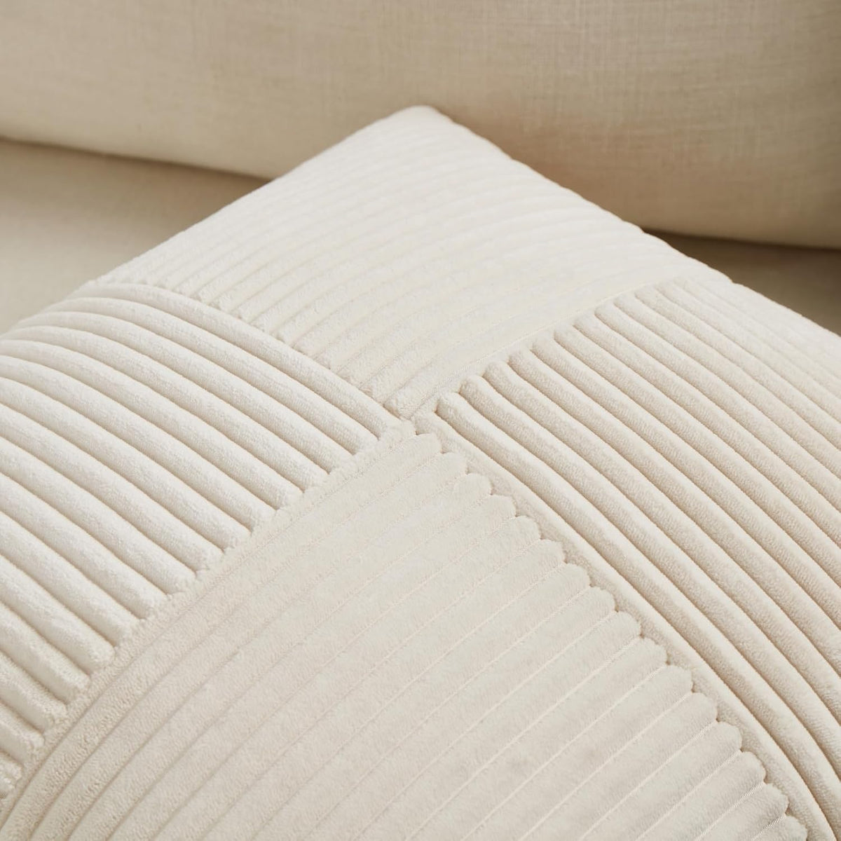 Fancy Homi 2 Packs Cream Lumbar Decorative Throw Pillow Covers 16x32 Inch for Living Room Couch Bed