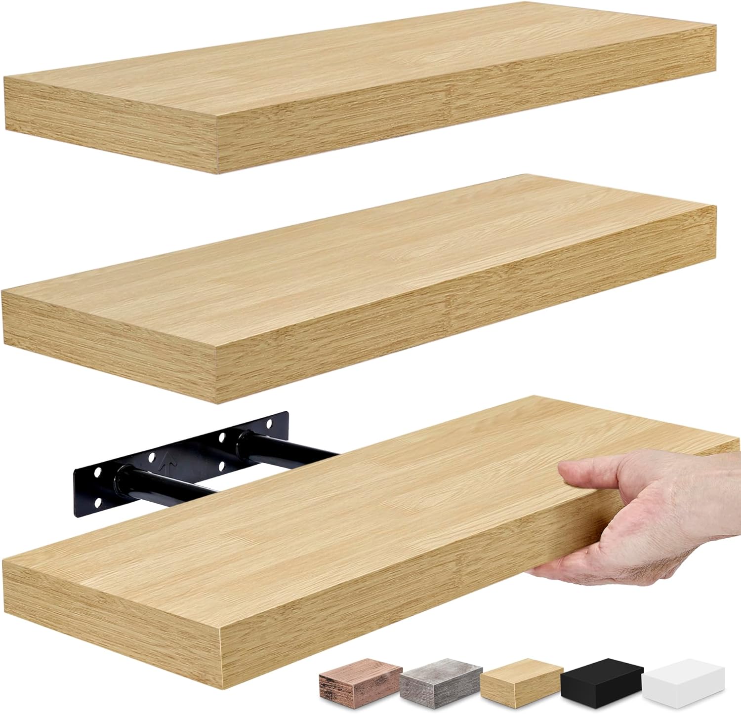 Sorbus Floating Shelves for Wall, Bathroom Shelves Wall Mounted for Kitchen, Bedroom, Bathroom