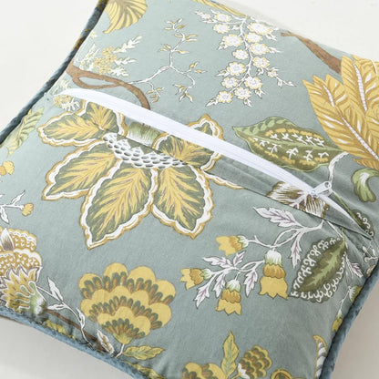 NEWLAKE Bohemian Floral Style Cotton Throw Pillow Covers with Real Stitched Embroidery (2 Pieces