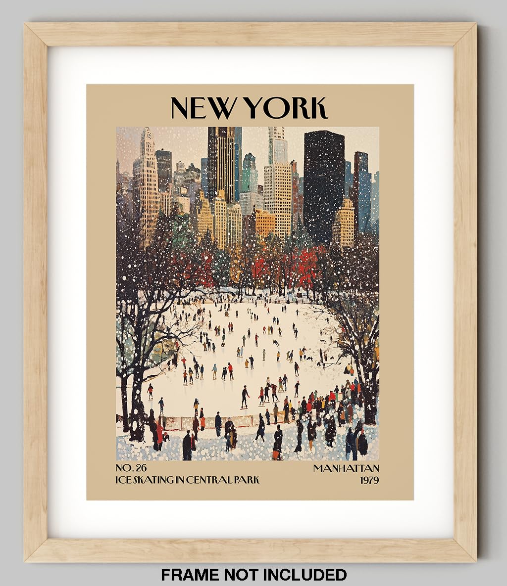 Retro Vintage New York Wall Art Print - 11x14 Unframed Poster - New York City Souvenirs, Cute