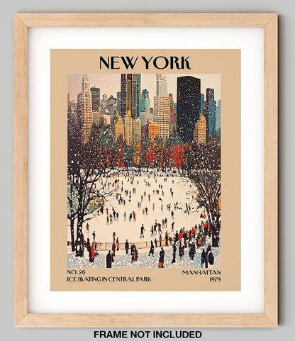 Retro Vintage New York Wall Art Print - 11x14 Unframed Poster - New York City Souvenirs, Cute