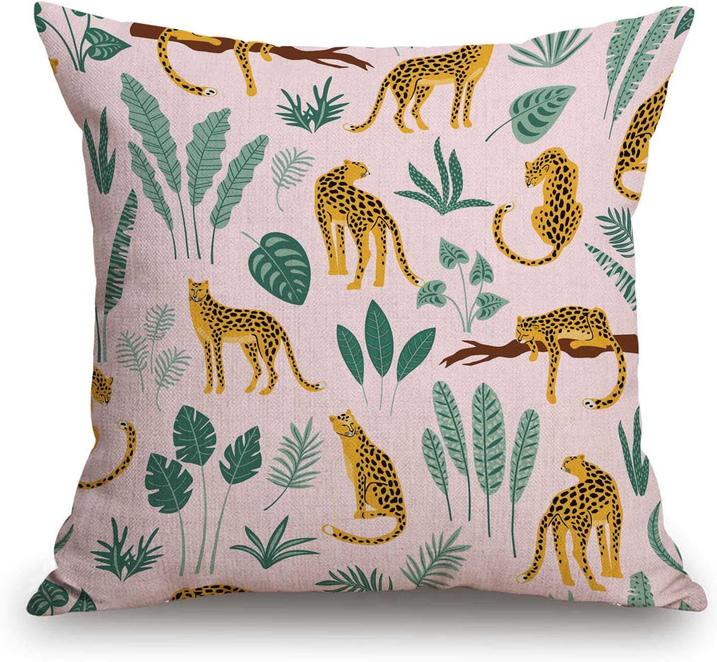 TSSOHU Vintage Cheetah Throw Pillow Cover Patio Furniture Leopard Decorative Cushion Cases Home