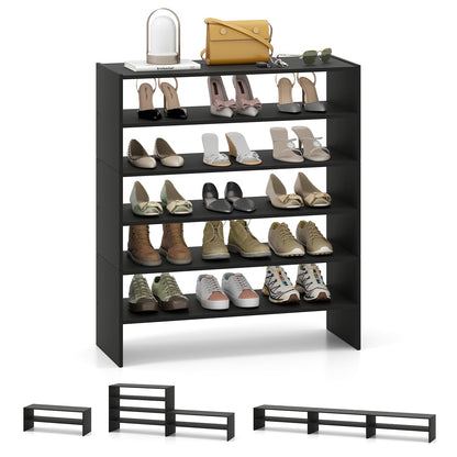 Giantex 3-in-1 Vertical Shoe Rack, 6-Tier Free Standing Shoe Storage Organizer w/Stackable Design