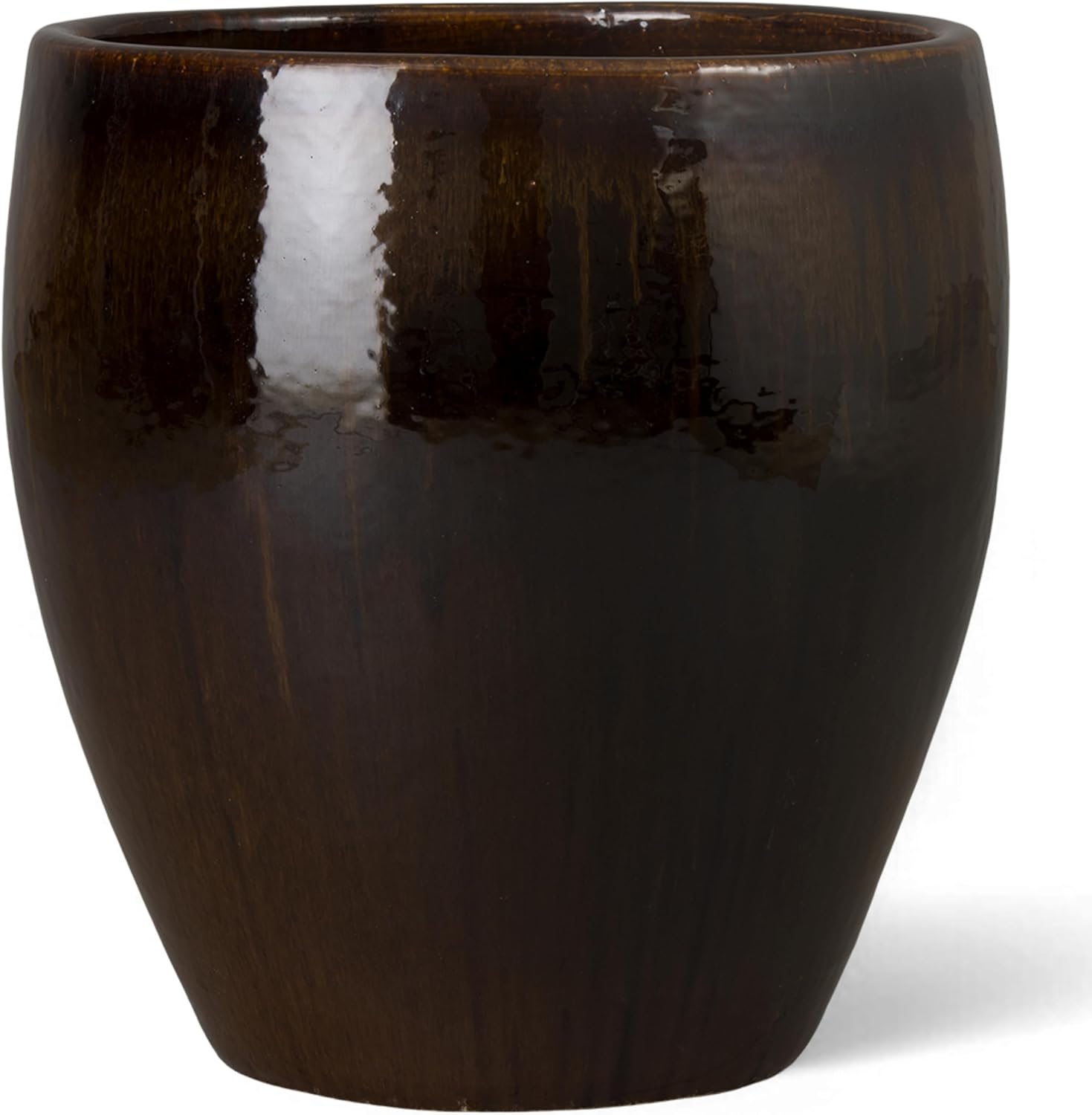 Emissary Home and Garden 18.5in. L x 19in. H Java Stoneware Round Planter with High-fire Treatment
