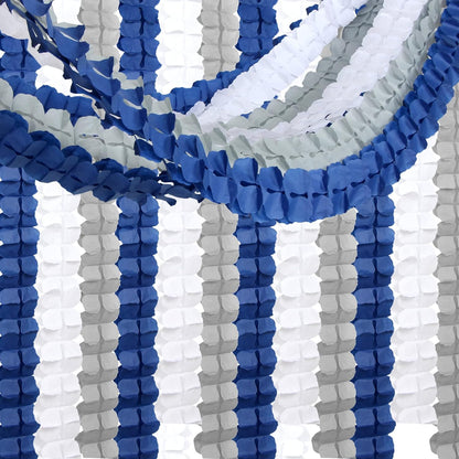Navy-Blue White-Silver Party-Decorations Streamers Garland - 12pcs Royal Graduation 2025 4-Leaf