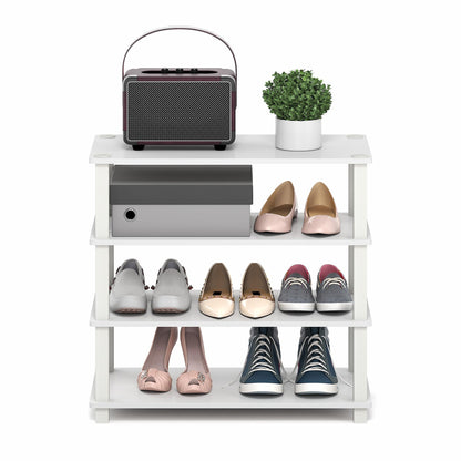 Furinno Turn-S-Tube Shoe Rack, 4-Tier Shoe Organizer, Shoe Storage, 11.6 x 23.6 x 22.3, for Closet