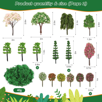 Thrilez 210 Pieces Miniature Fairy Garden Accessories, Including Resin Animals, Miniature