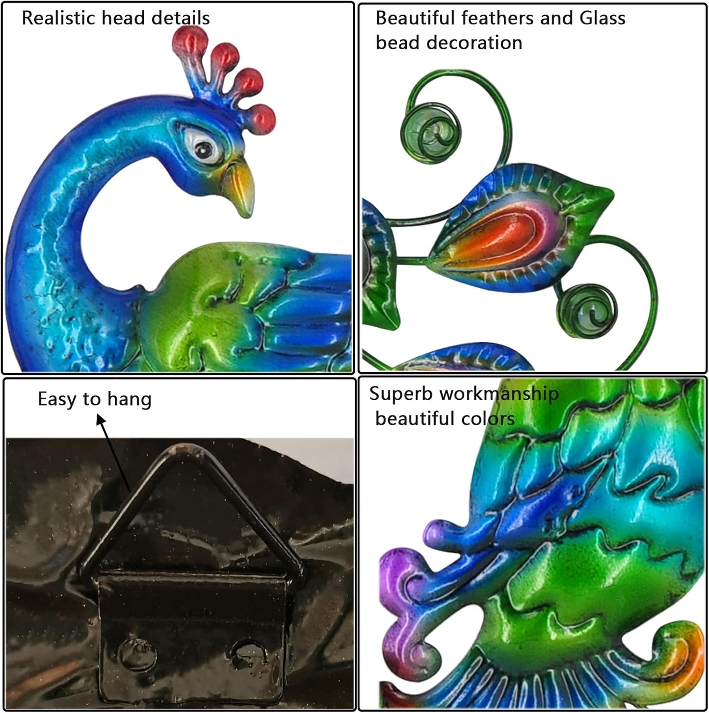 Tuokiuhn Metal Peacock Bird Wall Art Bird Wall Decor Outdoor Wall art Suitable for Outdoor Metal