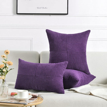 Fancy Homi 2 Packs Purple Decorative Throw Pillow Covers 18x18 Inch for Living Room Couch Bed, Boho