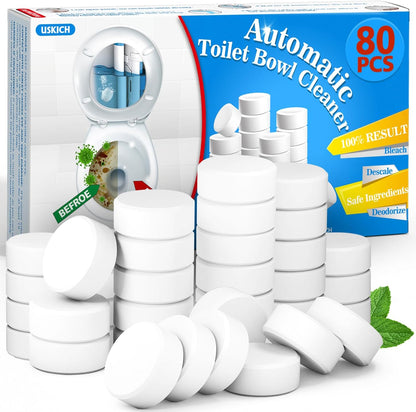 USKICH Toilet Bowl Cleaner - 80 PACK, Household Automatic Toilet Bowl Cleaners with Bleach