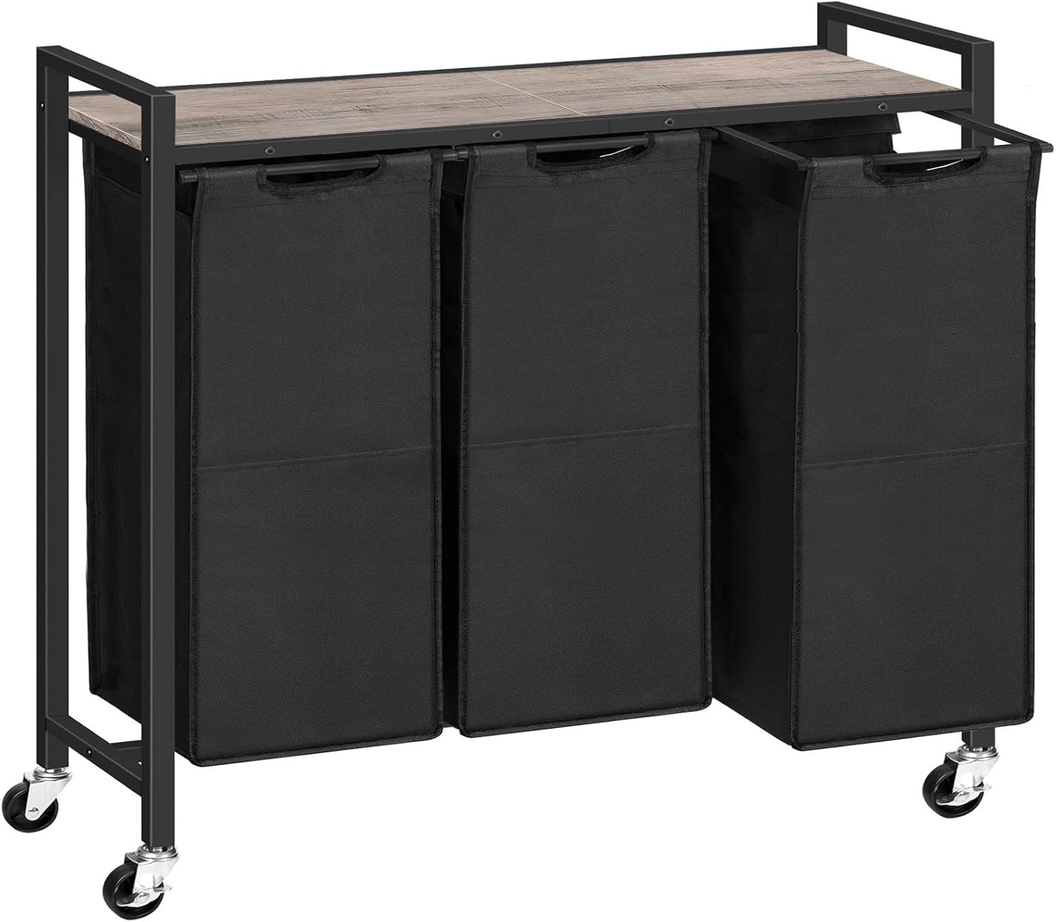 HOOBRO Laundry Sorter 3 Section, Laundry Hamper with Wheels, 3 × 11.5 Gal (43.4L), Rolling Laundry