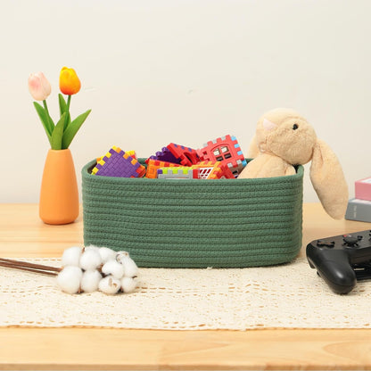 Small Storage Baskets for Organizing | Closet Organizer Bins | Shelf Toy Basket | Woven Rope