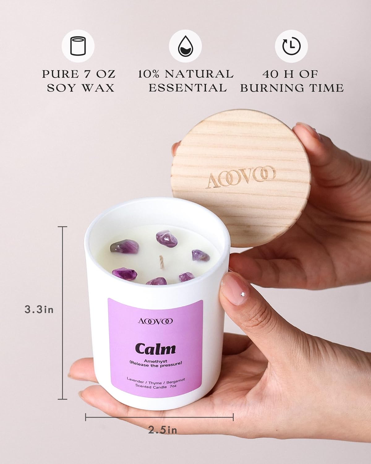 AOOVOO Calm Candles Set for Women - 4 Pack Candles for Home Scented, 28 oz 200 Hour Burn