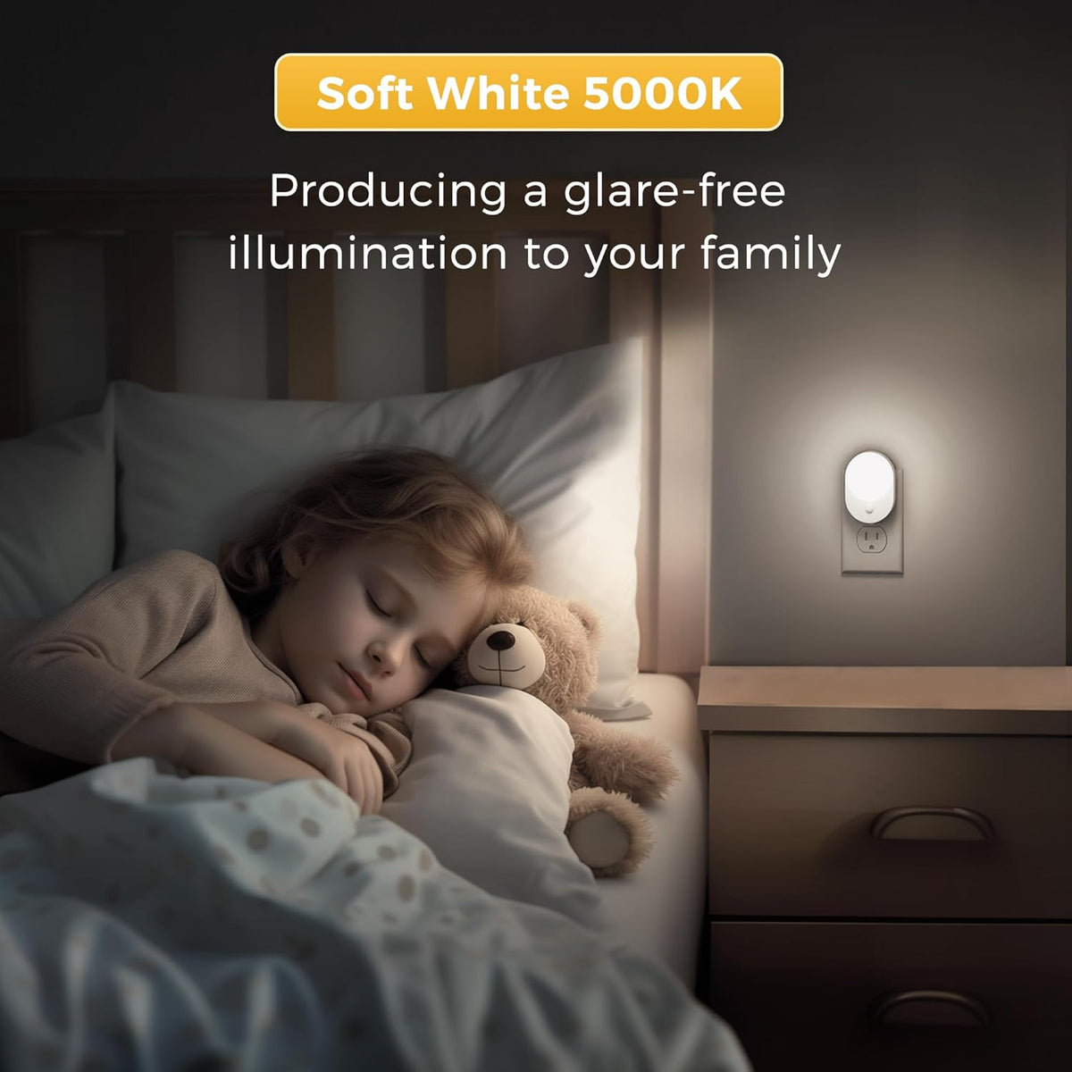 L LOHAS LED Plug in Night Light with Motion Sensor and Dusk to Dawn Sensor,[4-PACK] Night Lights