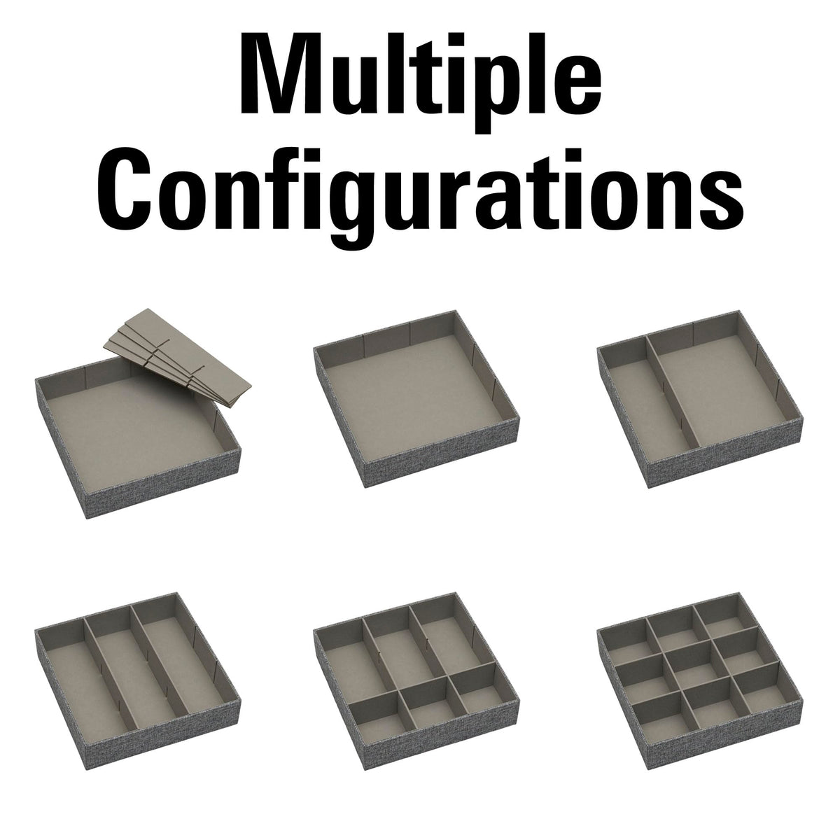 Household Essentials 3‑Piece Drawer Organizer Starter Set in Customizable Inserts of Large and