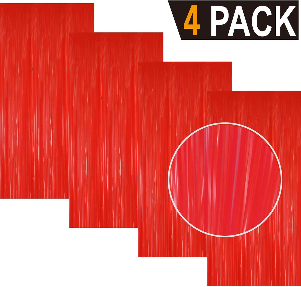 GOER 3.2 ft x 8.2 ft Metallic Tinsel Foil Fringe Curtains Party Photo Backdrop Party Streamers for